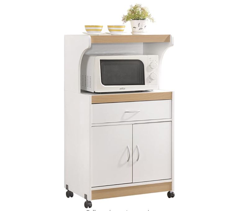 Hodedah Microwave Kitchen Cart